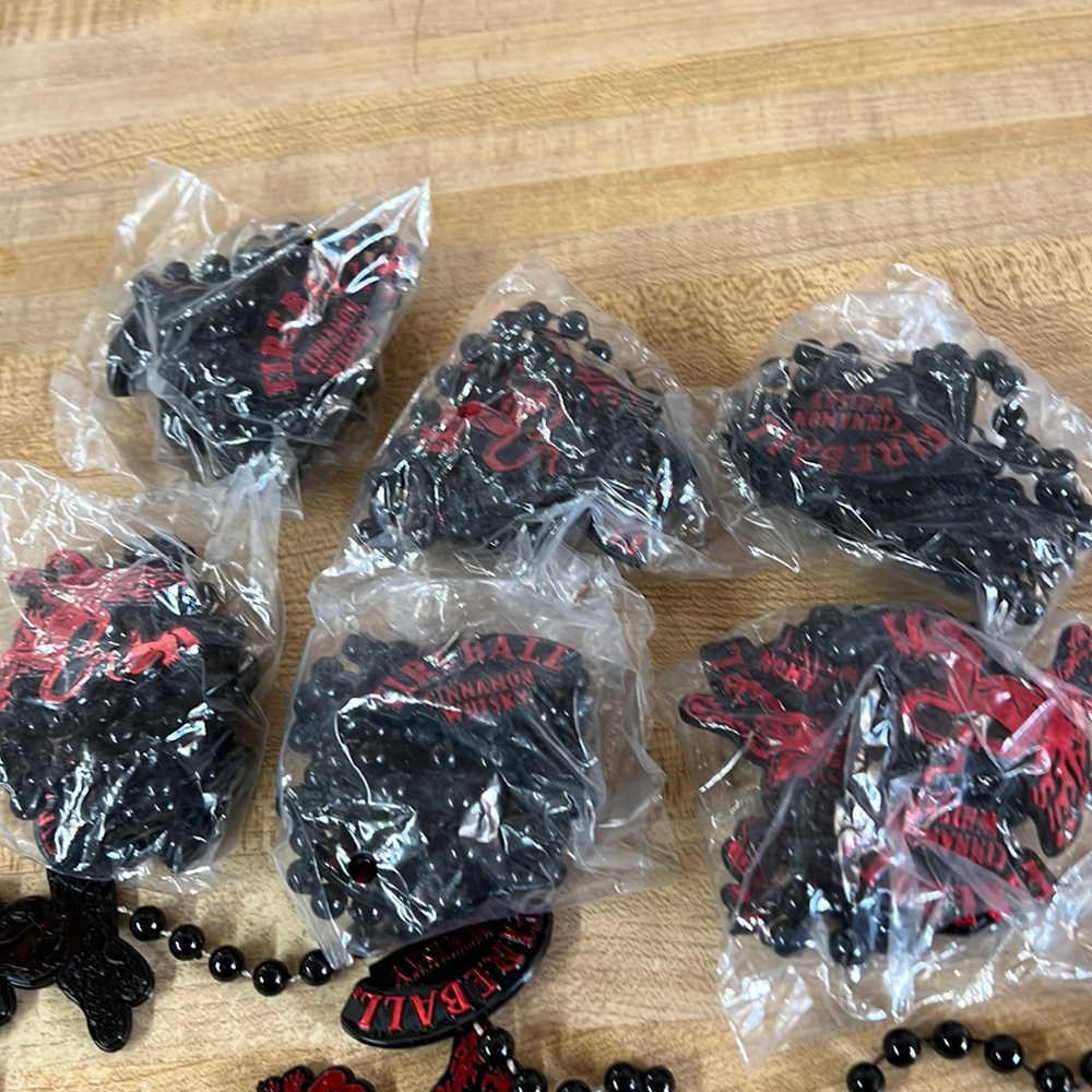 New 6 FireBall Whiskey Beads Necklaces